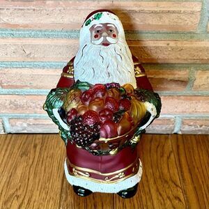 VTG Old World Christmas Bountiful Santa Light Glass Holiday Lamp 10.5" OWC Merck